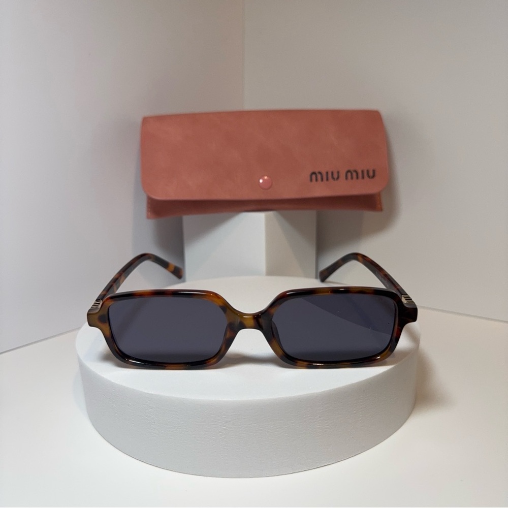 Miu Miu Brown Sunglasses with Pink Case